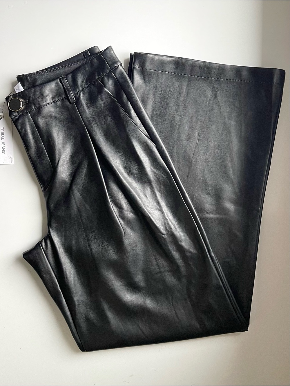 NWT Tribal Faux Leather Wide Leg Trousers - High Rise & Pleated Front - Multiple